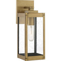 14.25 inch Outdoor Wall Lantern Antique Brass Finish with Clear Seedy Glass M687205