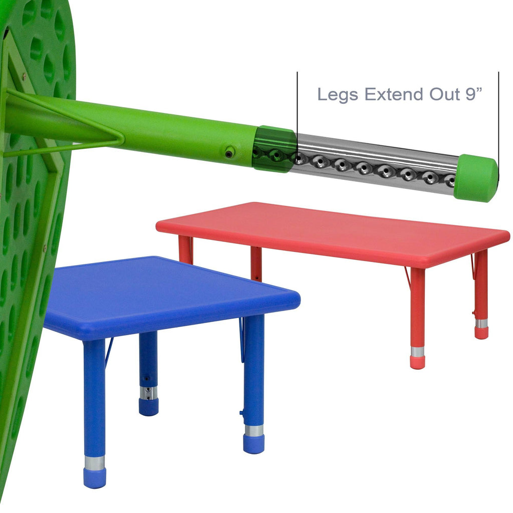 24x48 Red Plastic Height Adjustable Activity Table T2509