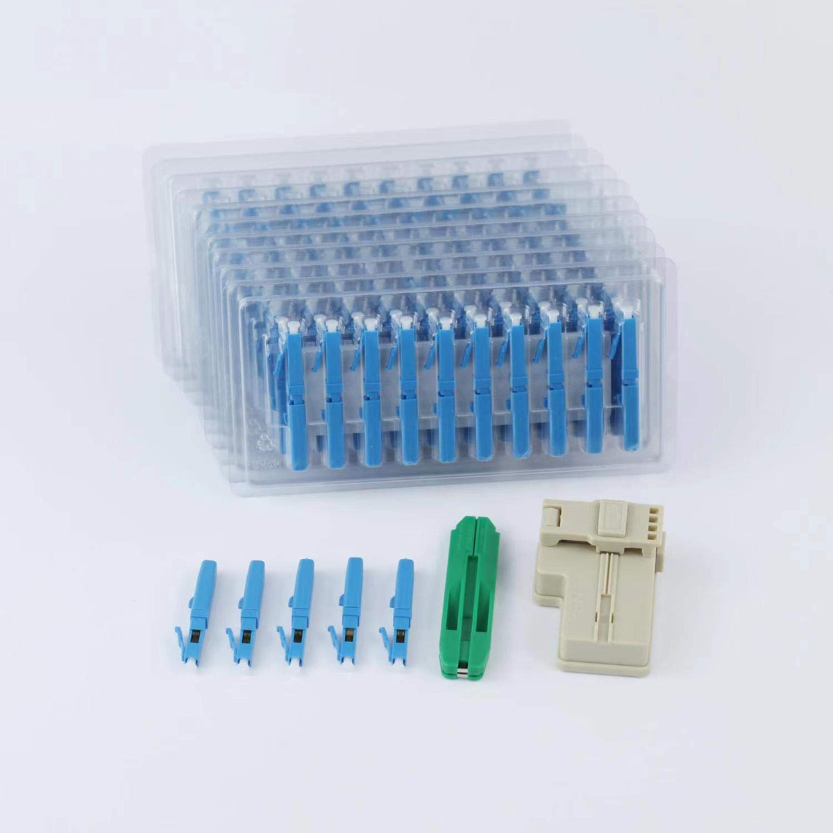 100pcs LC UPC Fiber Optic Quick Connector Single Mode 9/125 Fiber Mechanical Connectors V91244