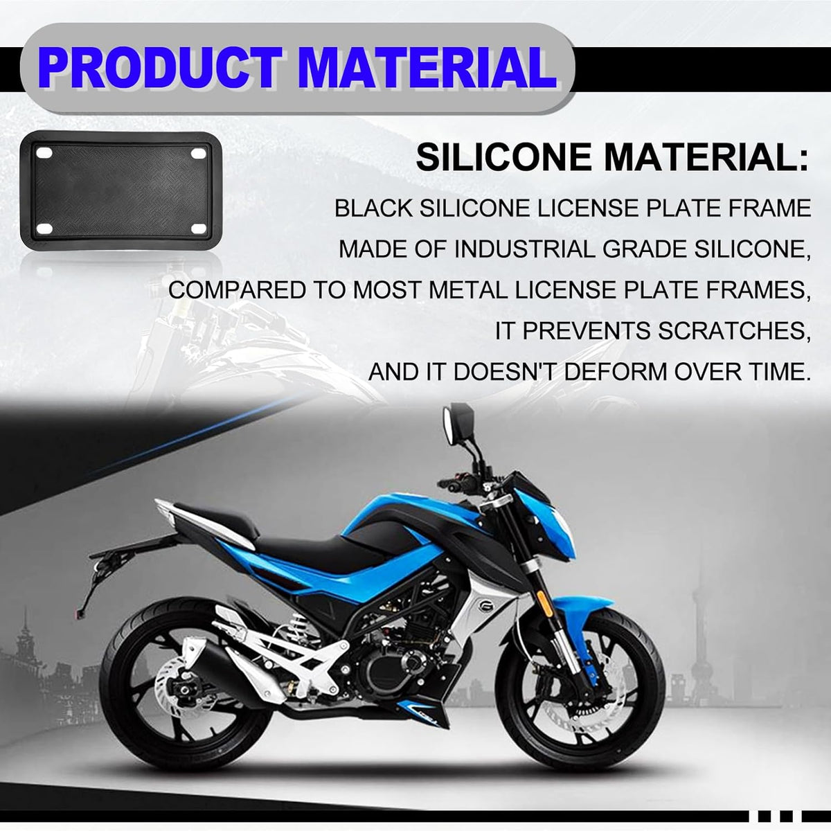 Rust Proof Silicone License Plate Frame 4x7 in Z592354