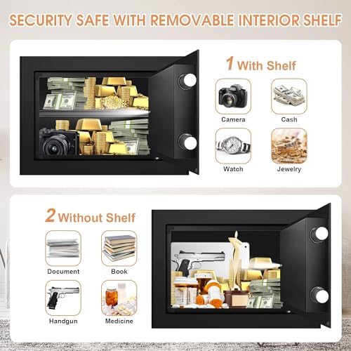1.6 Cub Fireproof Waterproof Digital Safe with Removable Shelf L453