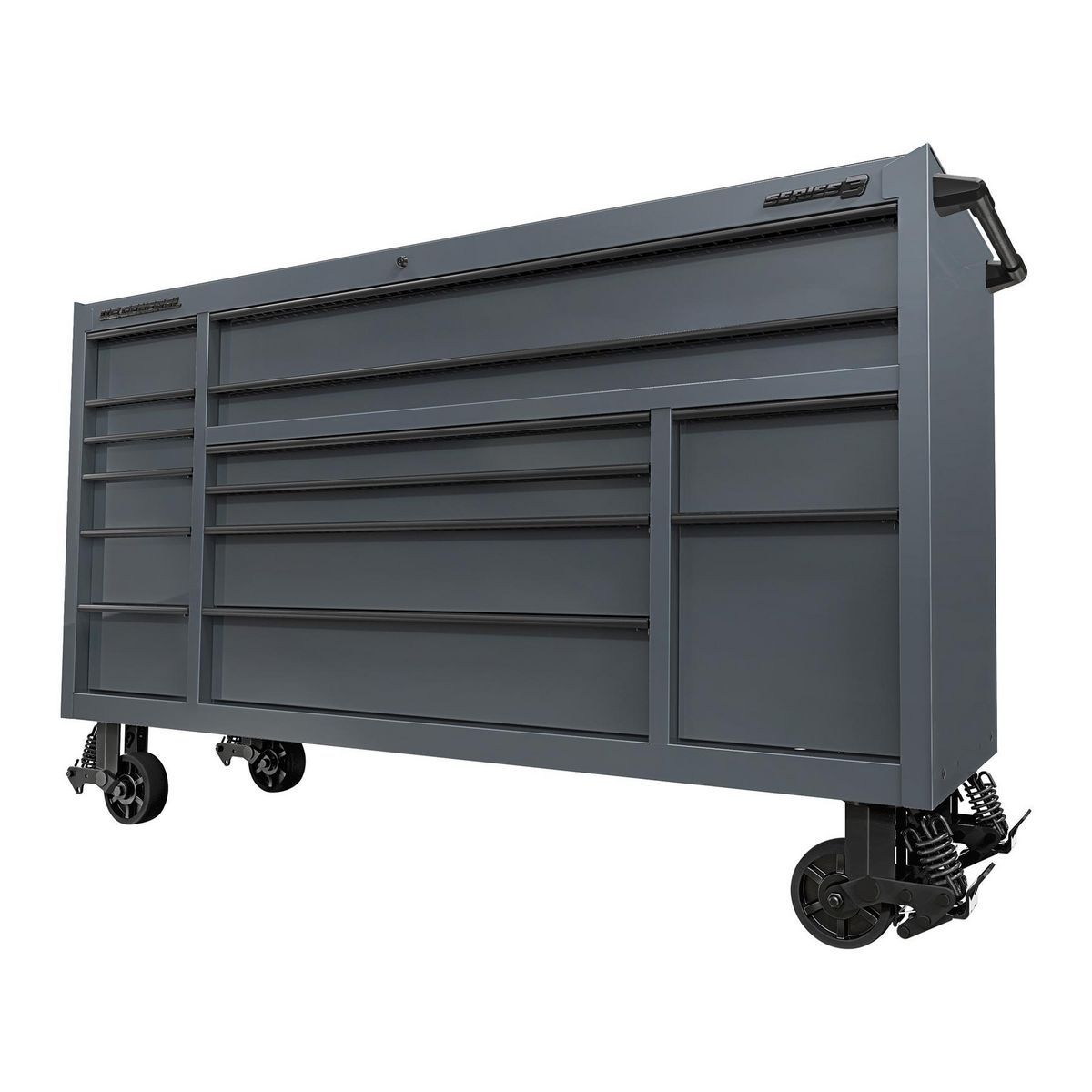 72 in. x 22 in. Triple-Bank Roll Cab, Slate Gray W1588