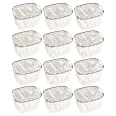 Rattan Plastic Weave Basket Storage Bins Organizer O190