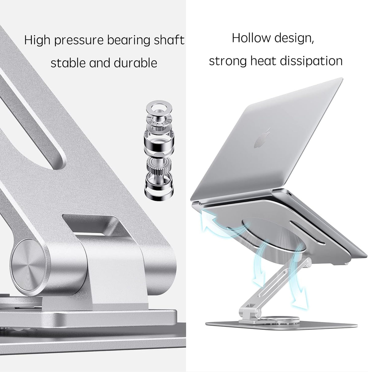 Silver Grey Aluminum Alloy Laptop Stand, Pack of 2 T475