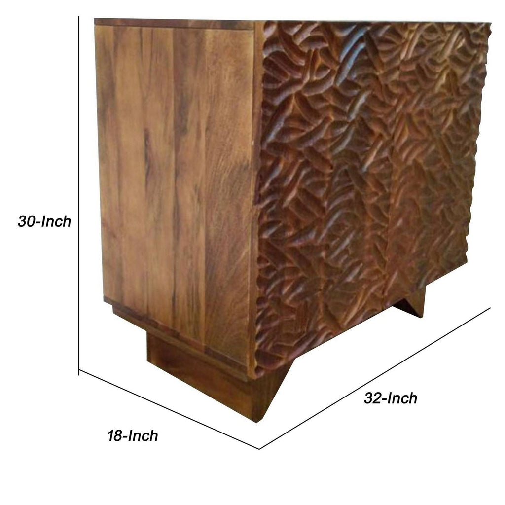 Walnut 2 Door Wooden Cabinet C961
