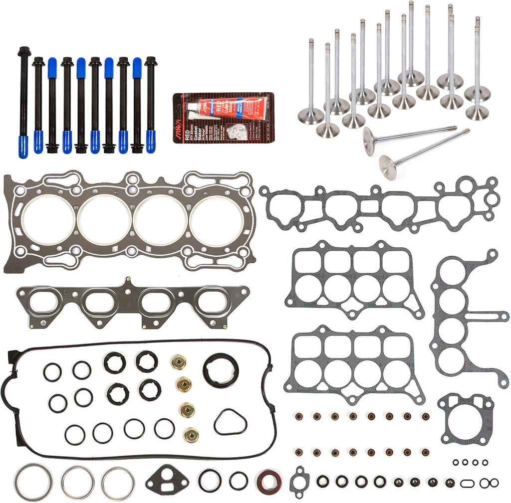 Head Gasket Set Intake Exhaust Valves for 2.2L Honda Q843