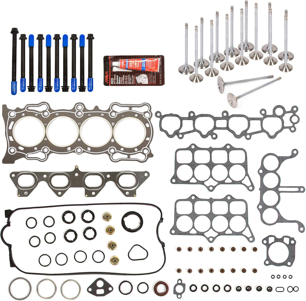 Head Gasket Set Intake Exhaust Valves for 2.2L Honda Q843