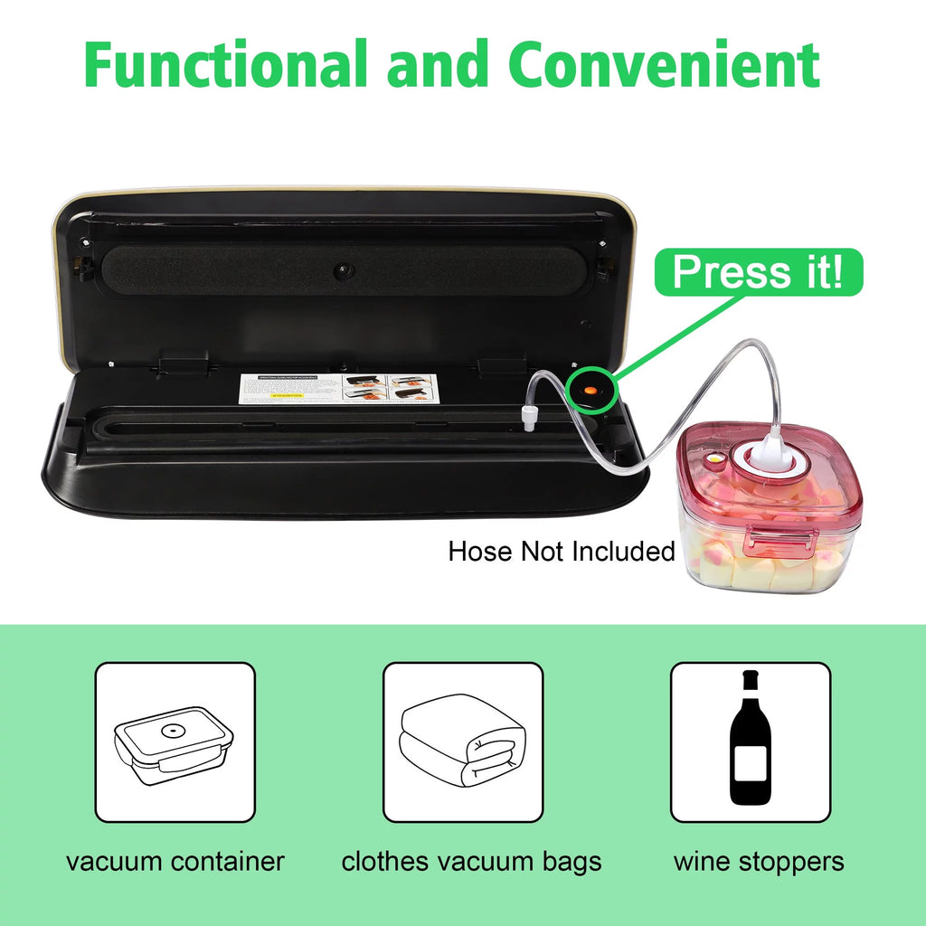 Compact Vacuum Sealer Machine Starter Kit with 10 Bags 1 Roll 1 Sealing Ring B289119