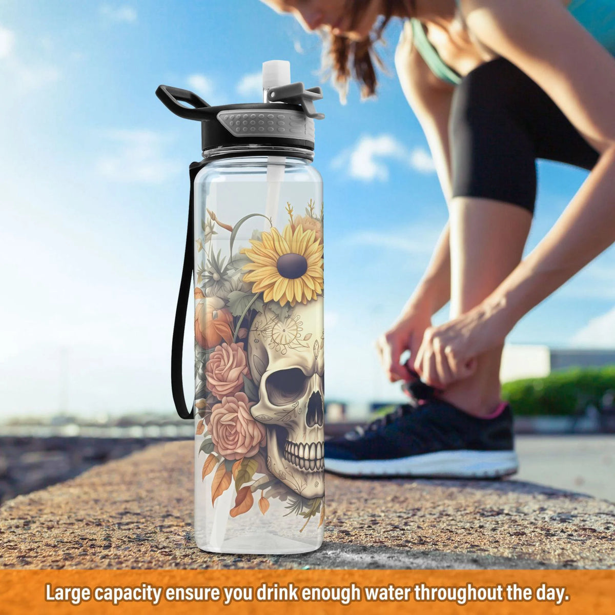 Clear 32oz Tritan Water Bottle with Straw K88477