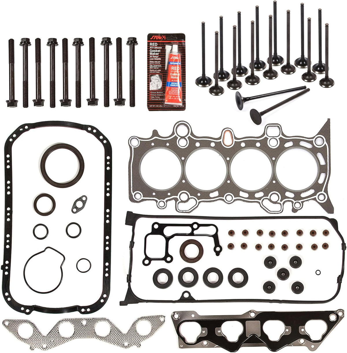 Full Gasket Set Head Bolts Intake Exhaust Valves C50927