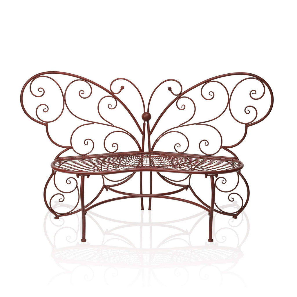 Red Butterfly Metal Bench I234