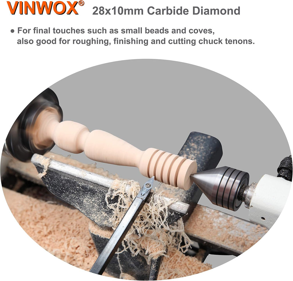 3 PCS Carbide Wood Lathe Turning Tool Set T3719