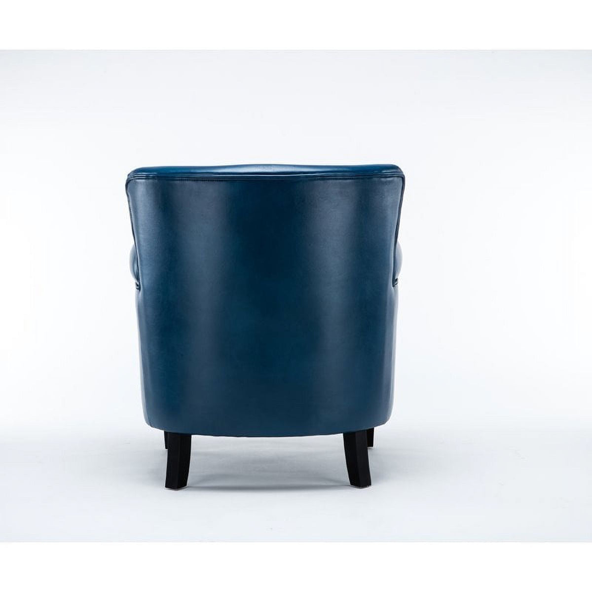 2 Piece Faux Leather Club Accent Chair Set in Navy Blue H64361