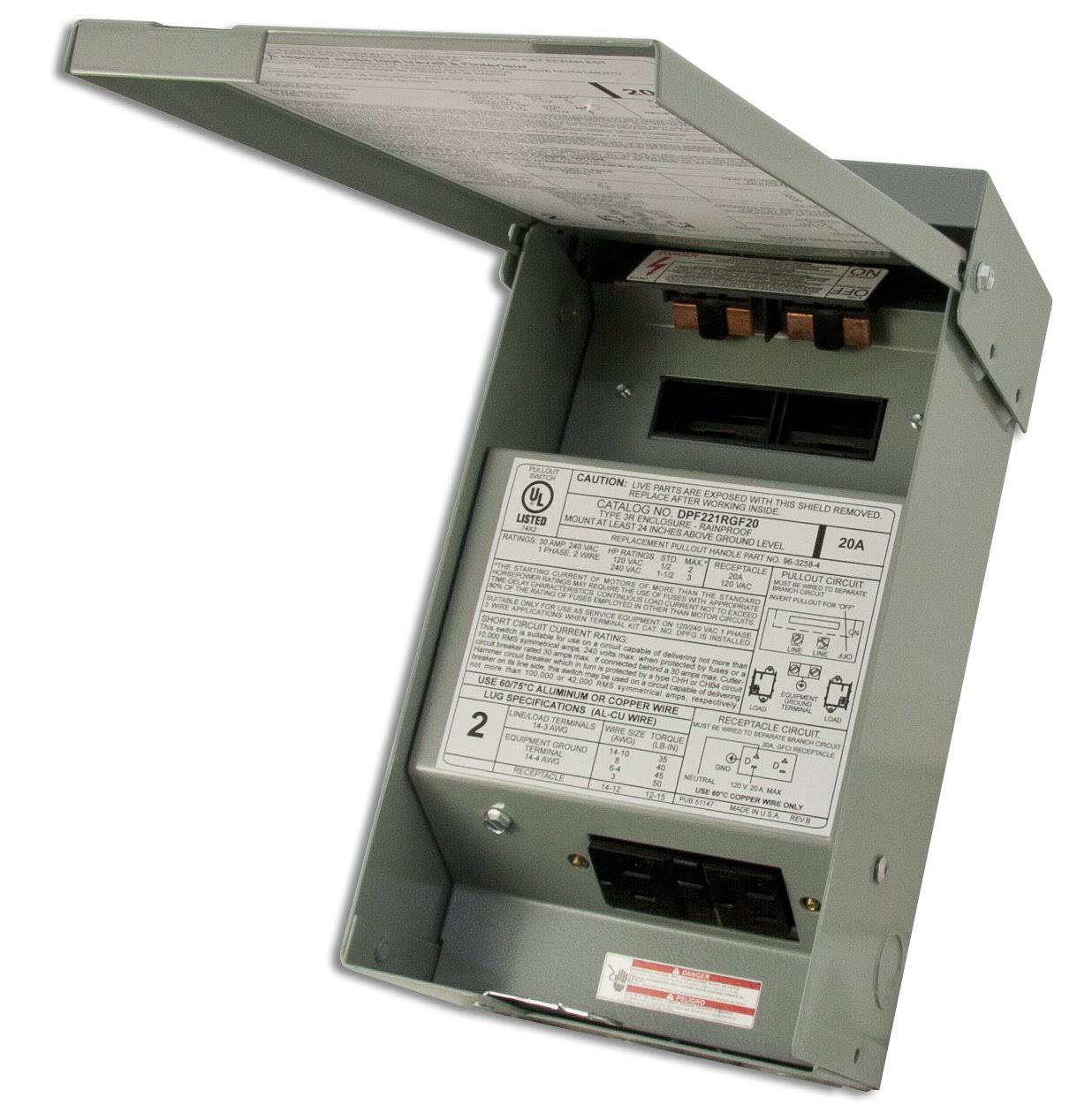 30A 2P 120/240V Fused Air Conditioning Disconnect G4920