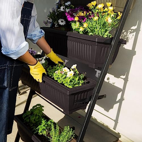 5-Tier Elevated Garden Bed with 5 Planter Boxes (Black) A394249