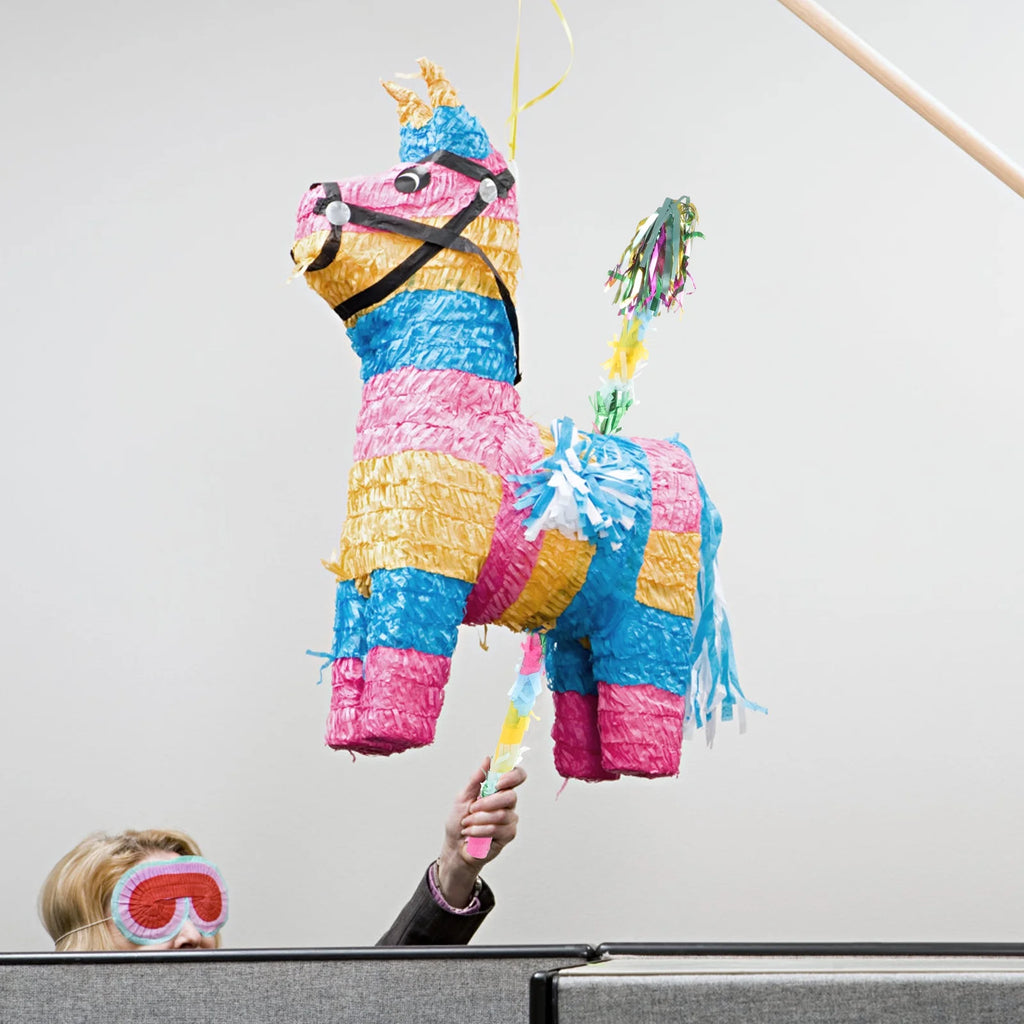 Multicolored Pinata Whacking Stick Party Game D9457