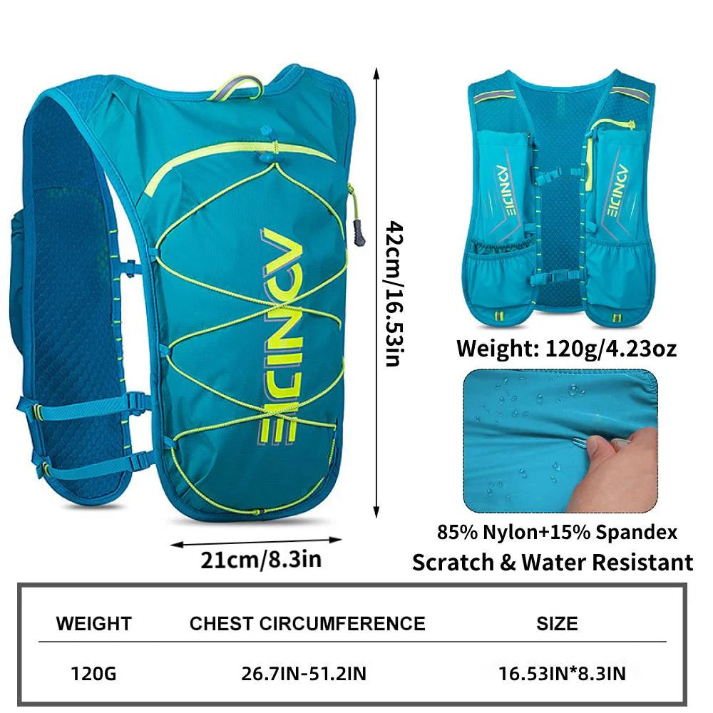 5L Lightweight Hydration Pack Running Vest Adjustable Buckle (Gray) Z4712