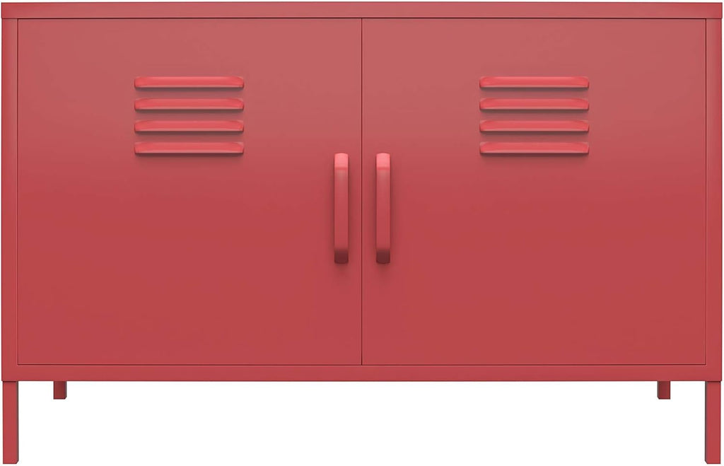 White 2 Door Metal Locker Accent Cabinet V637
