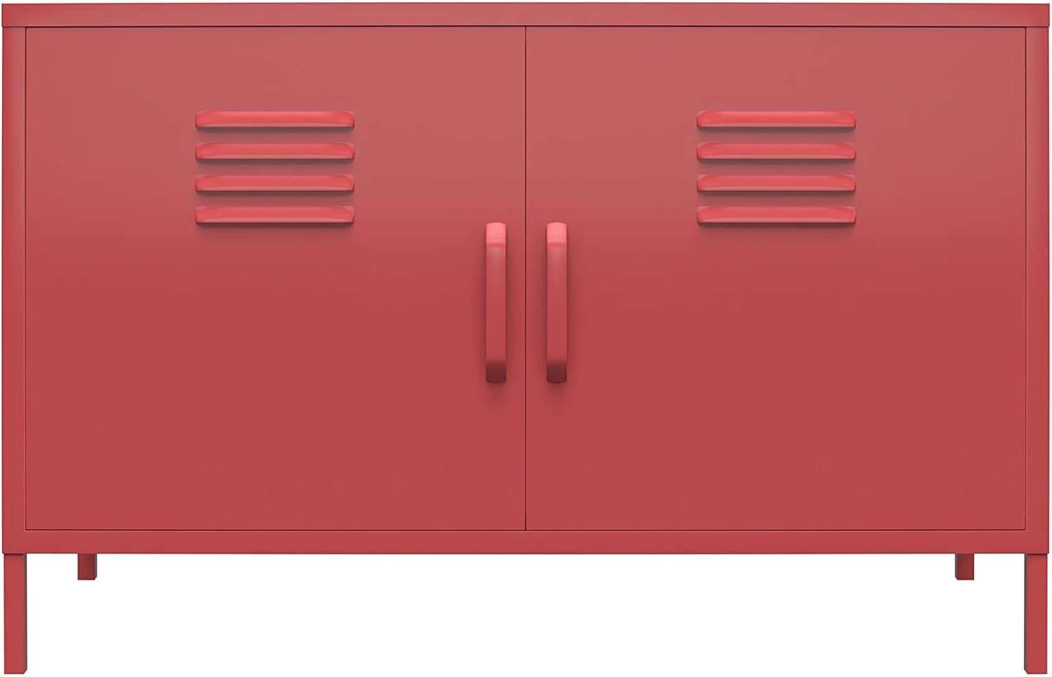 White 2 Door Metal Locker Accent Cabinet V637