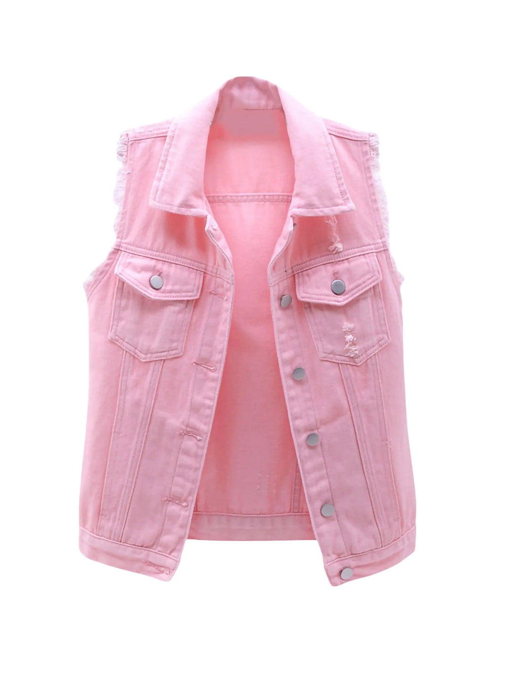 Plus Size Sleeveless Denim Vest A1804