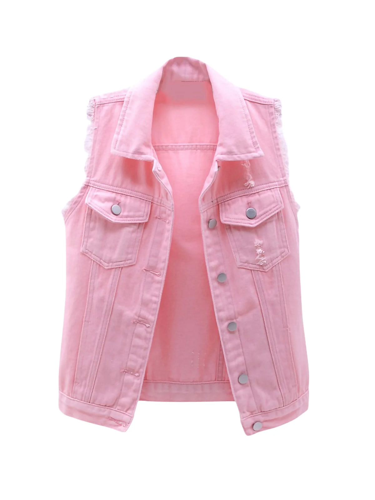 Plus Size Sleeveless Denim Vest A1804