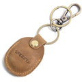 Brown Leather Airtag Holder Keychain U935