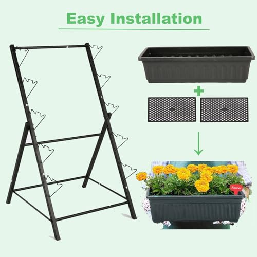 5-Tier Elevated Garden Bed with 5 Planter Boxes (Black) A394249