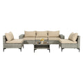 6 Piece Rattan Sectional Sofa Set T242