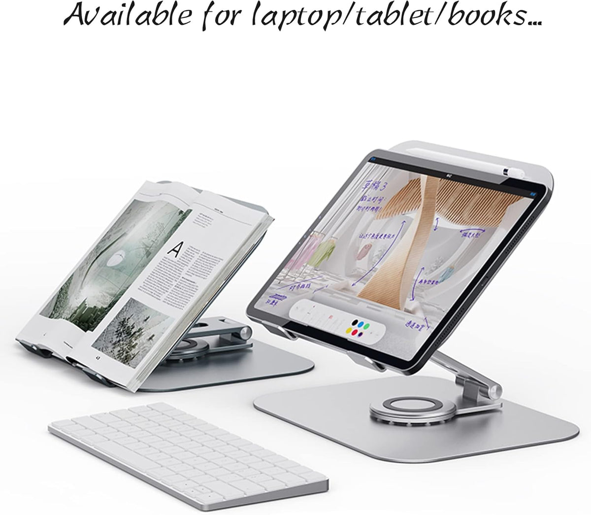 Silver Grey Aluminum Alloy Laptop Stand, Pack of 2 T475