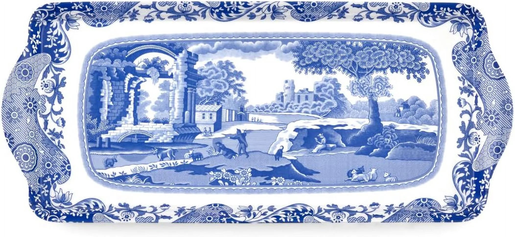 Blue Italian Sandwich Tray Melamine Serving Platter H301