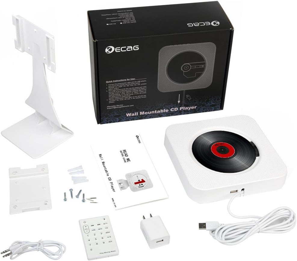 White Portable CD Player with Bluetooth E15333