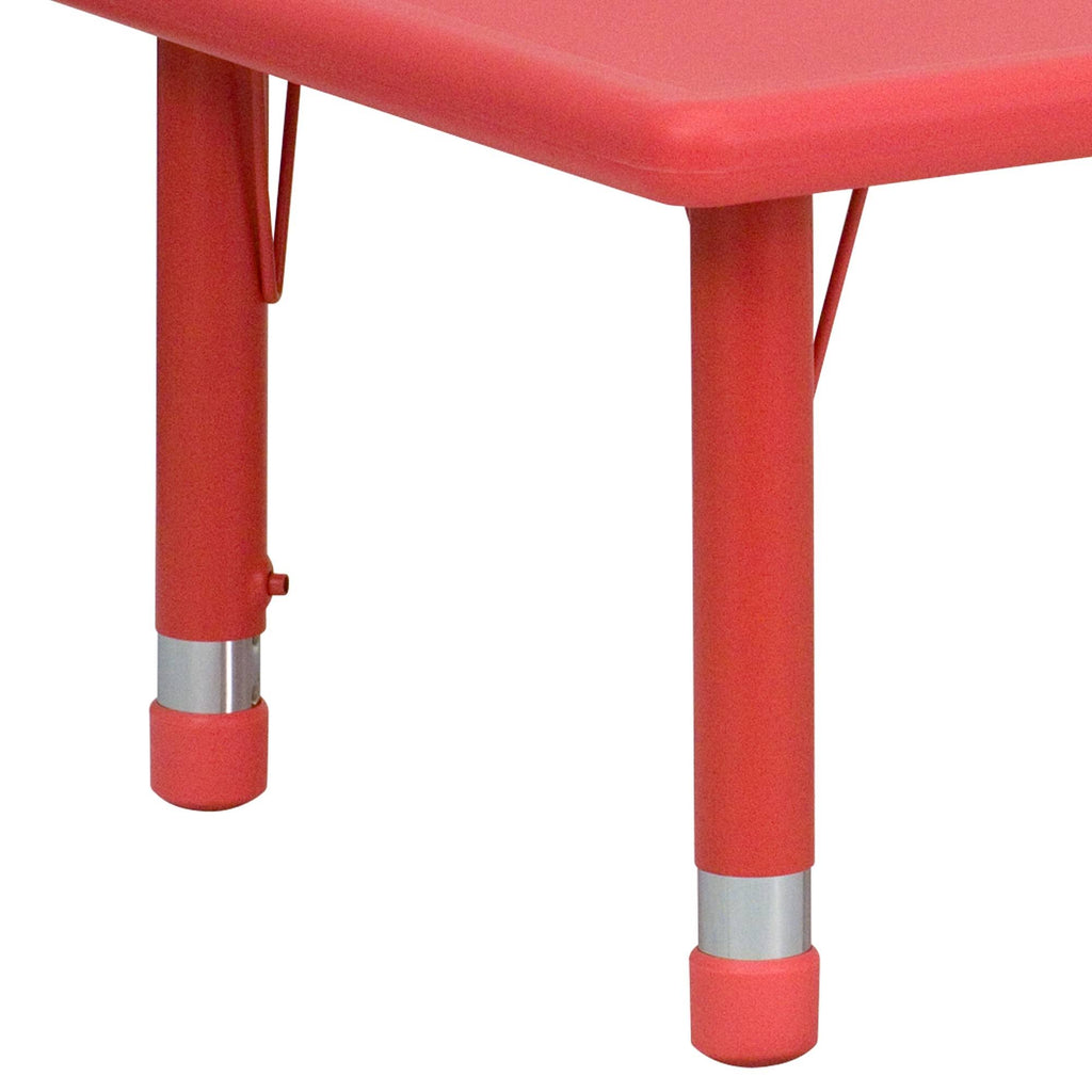 24x48 Red Plastic Height Adjustable Activity Table T2509
