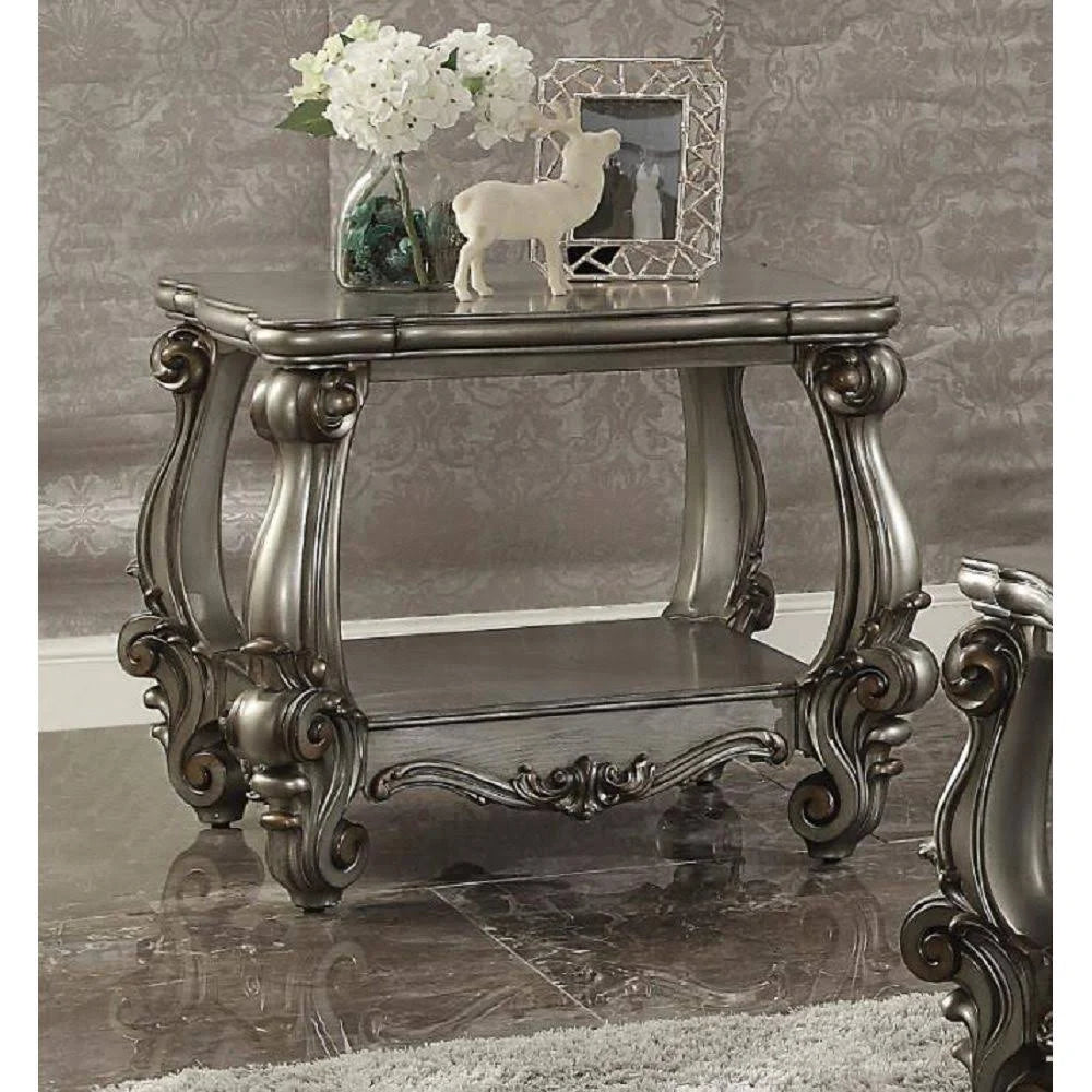 Antique Platinum End Table D750