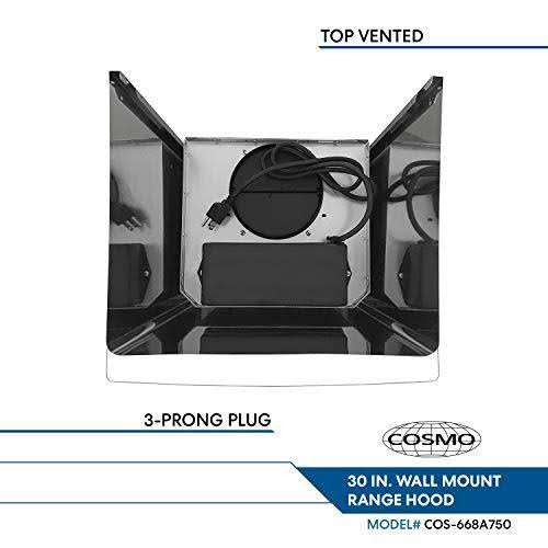 30x22 Wall Mount Range Hood with Glass, Stainless Steel I473
