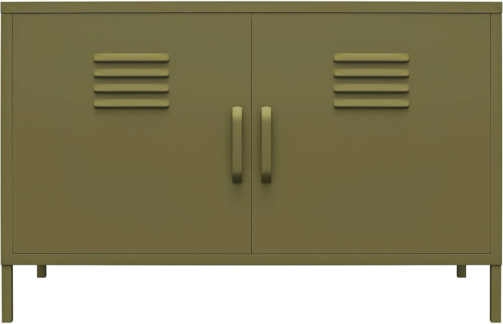 White 2 Door Metal Locker Accent Cabinet V637