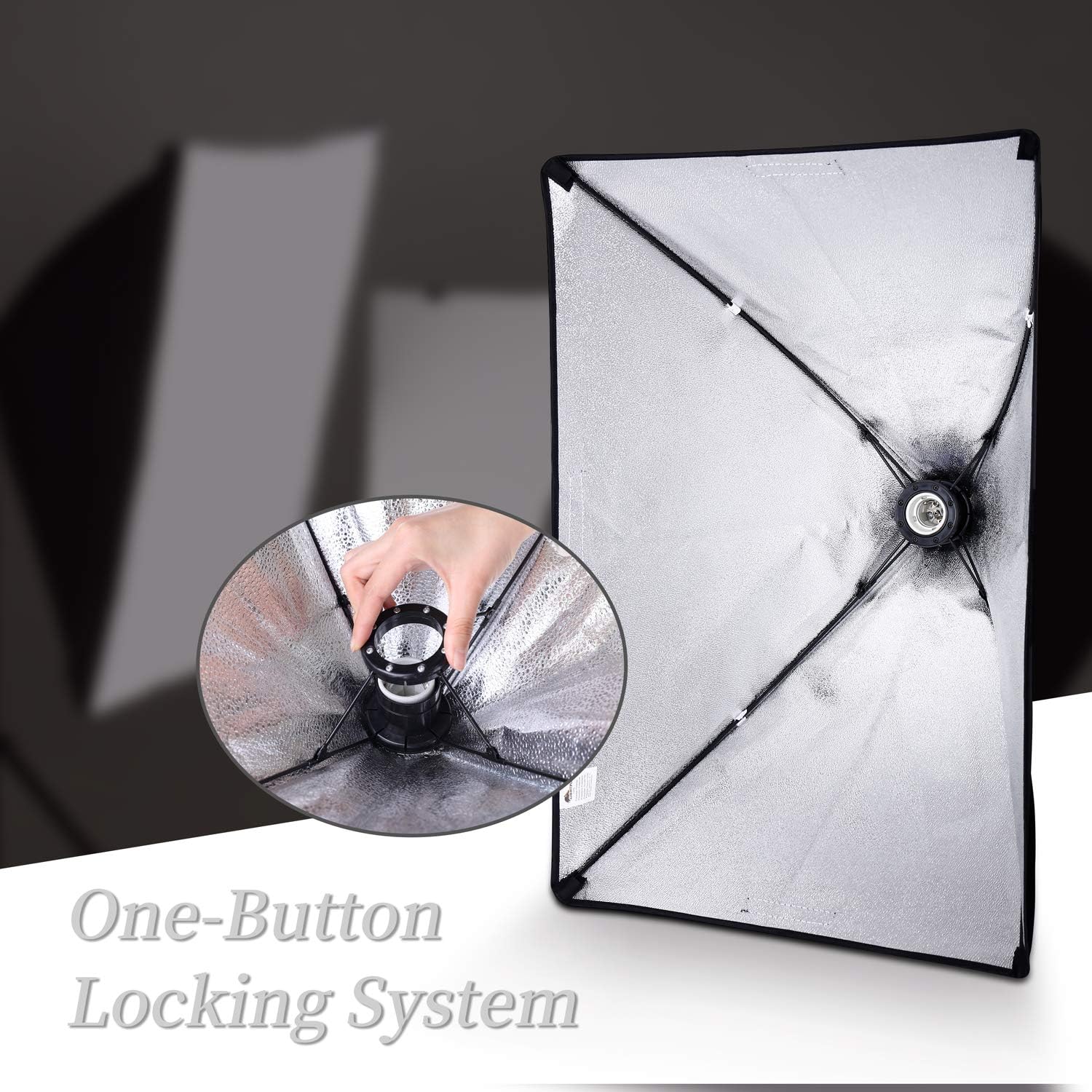 Softbox Lighting Kit 20x28'' Continuous Lighting with 2pcs 5500K Bulb F2461