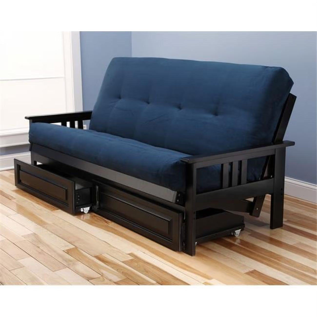 Blue Suede Mattress with Storage Drawers Q510