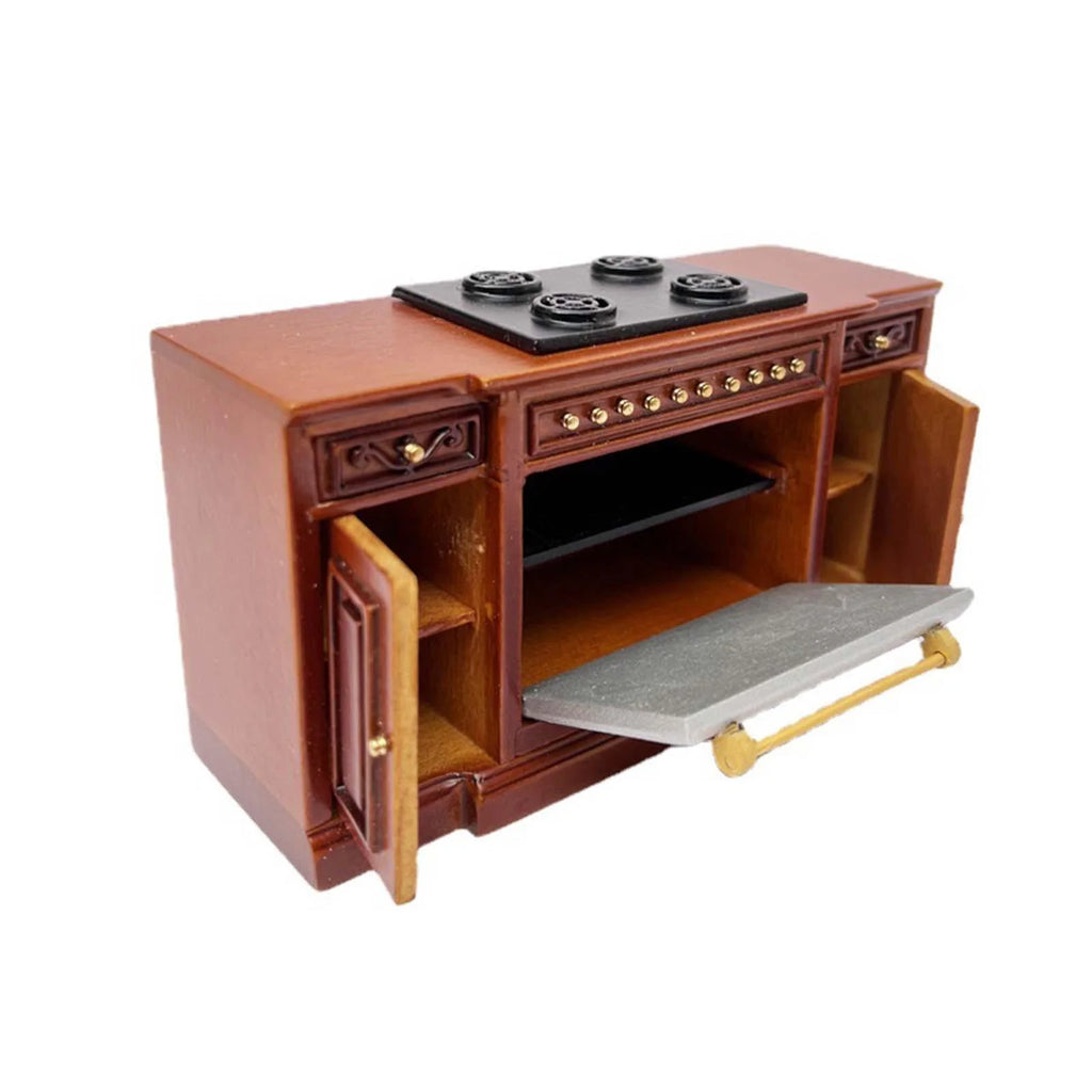 12 Scale Dollhouse Wood Cooker Cupboard Furniture Sets red E821692