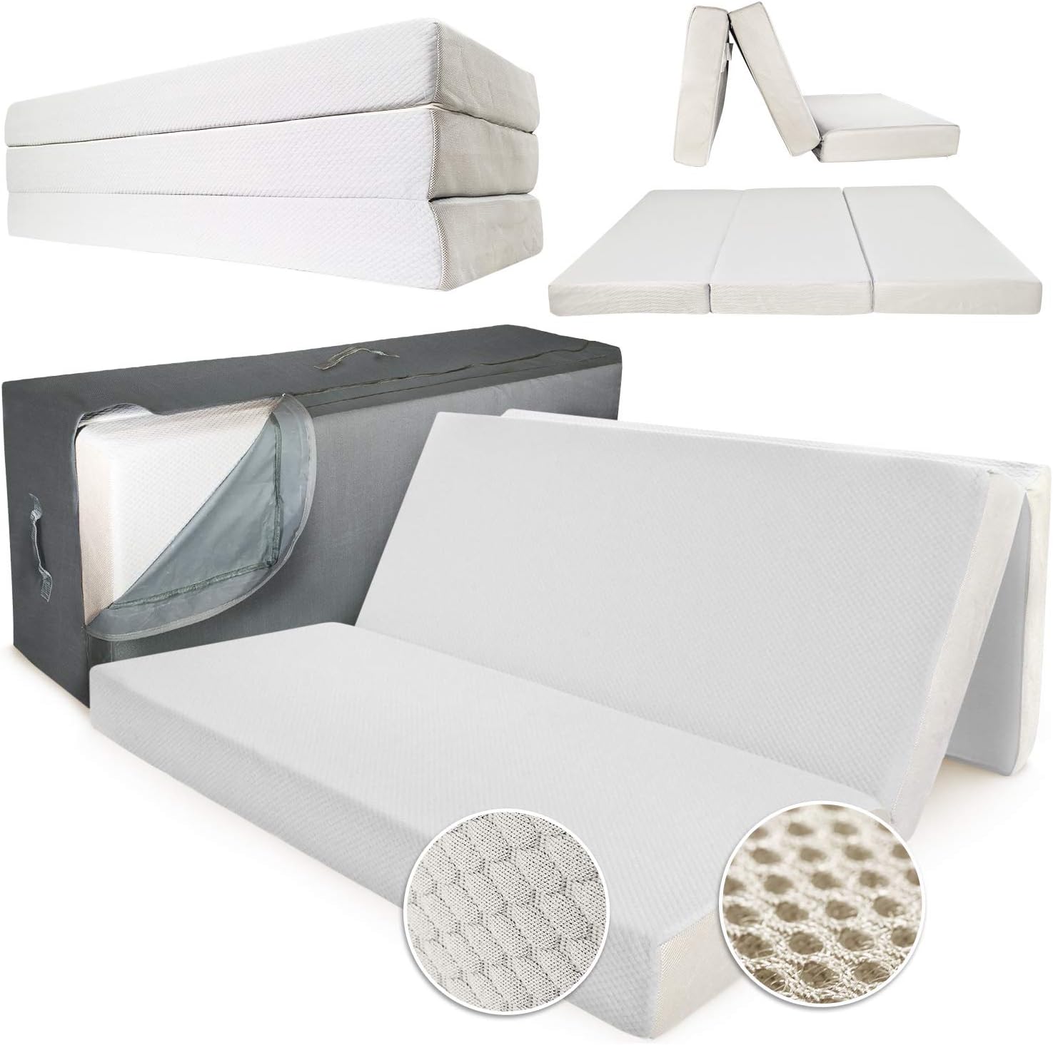 Twin Tri-Fold 6 Inch Memory Foam Mattress with Case E297311