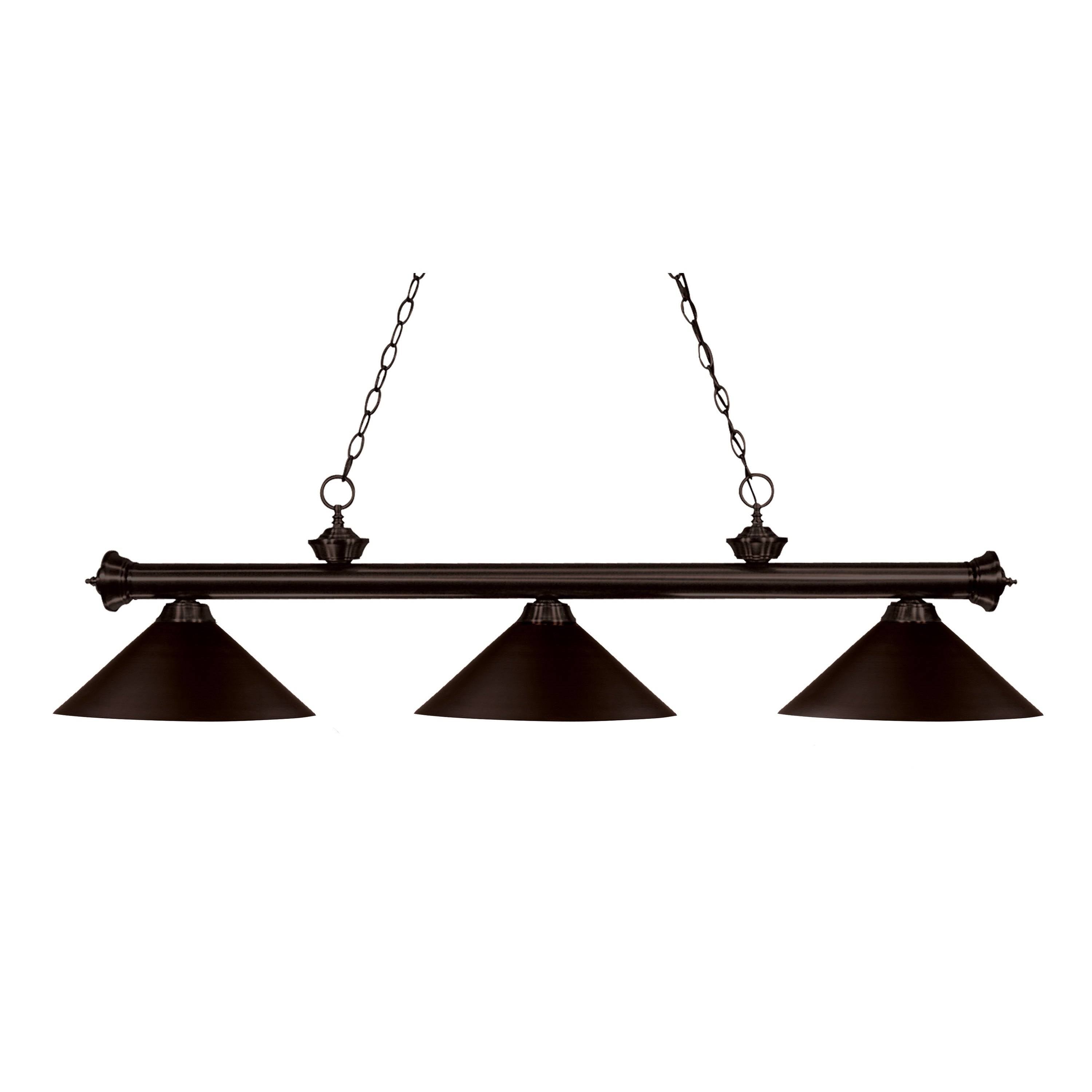 3-Light Black Billiard Fixture Y697