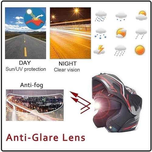 Motorcycle Bluetooth Full Face Modular Helmet with Dual Visor O304