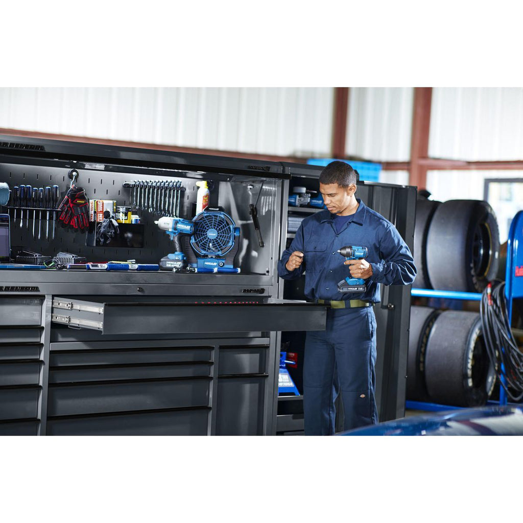 72 in. x 22 in. Triple-Bank Roll Cab, Slate Gray W1588