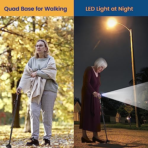 Folding Walking Cane with LED Light J592505