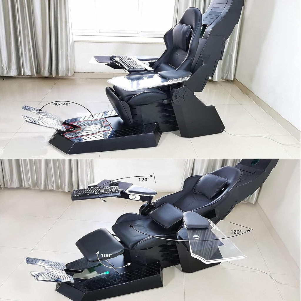 Zero-Gravity Gaming Chair with Leather Back and Metal Shell X174