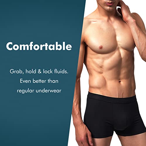Black X-Large Washable Urinary Incontinence Boxer Briefs A645