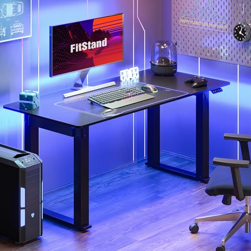 White 63x30 inches Electric Adjustable Height Standing Desk with Splice Board D2113