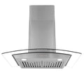 30x22 Wall Mount Range Hood with Glass, Stainless Steel I473