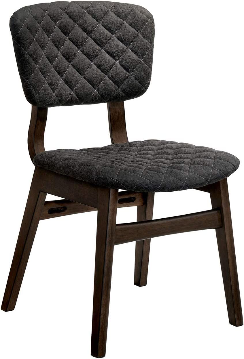 Set of 2 Solid Wood Side Chairs with Fabric Seat J932