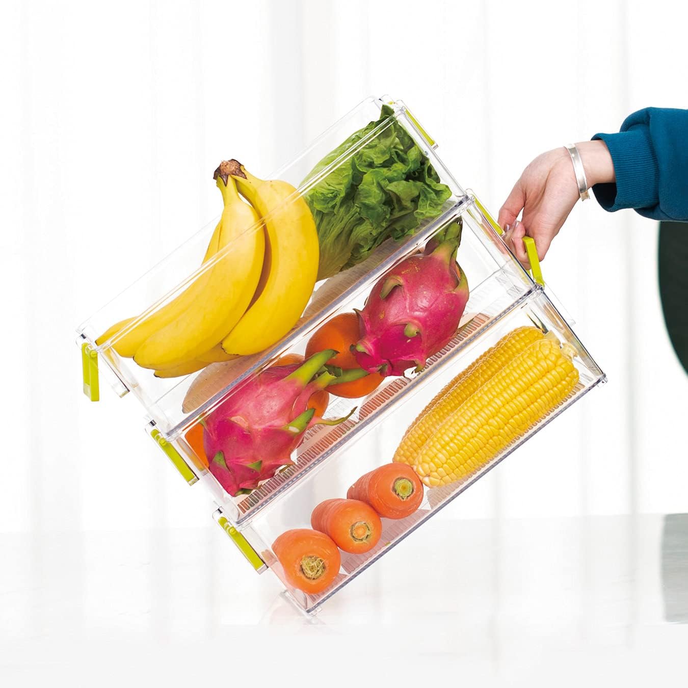 Clear Refrigerator Organizer Bins, 3 Pantry Bins R25522