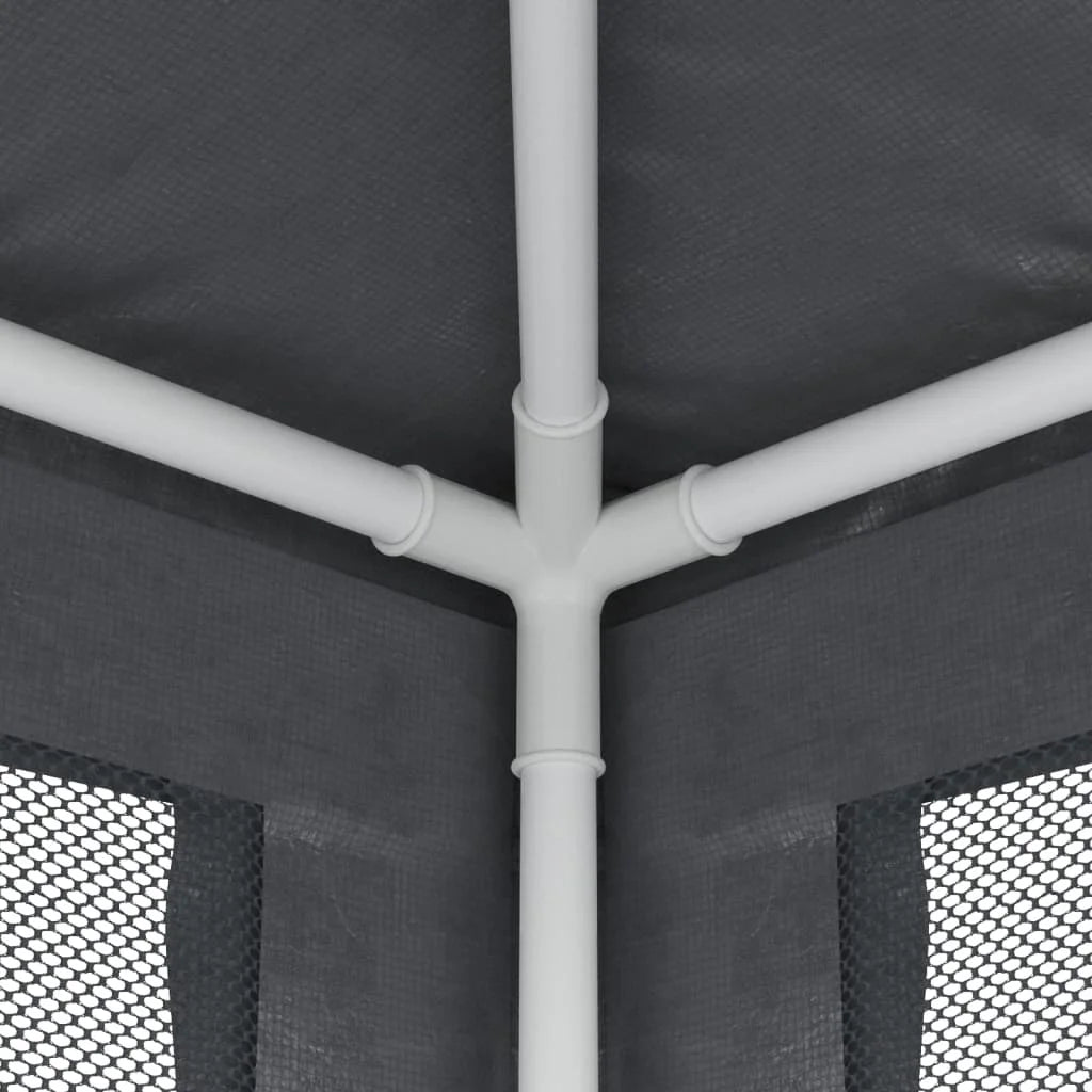 Party Tent with 8 Mesh Sidewalls Anthracite 29.5'x13.1' HDPE C280970